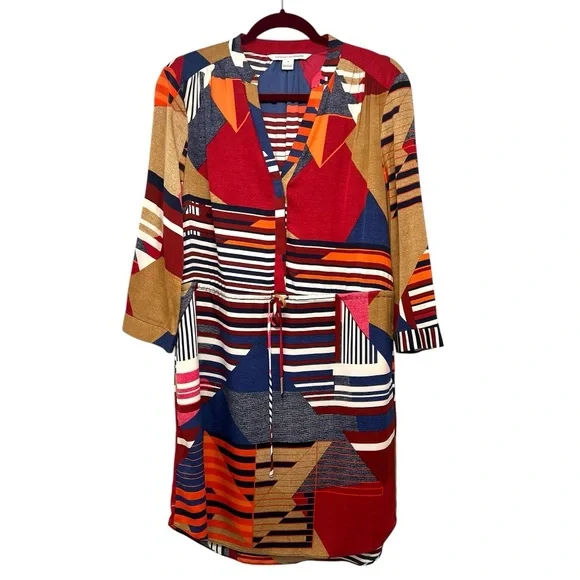 Diane Von Furstenberg Freya Silk Blend Colorful Abstract Shift Dress Women’s 8 - Picture 4 of 15